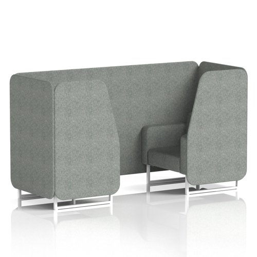 Brixworth 2 Seater Booth With White Legs In Rivet Fabric - Prime Panels And Sofa