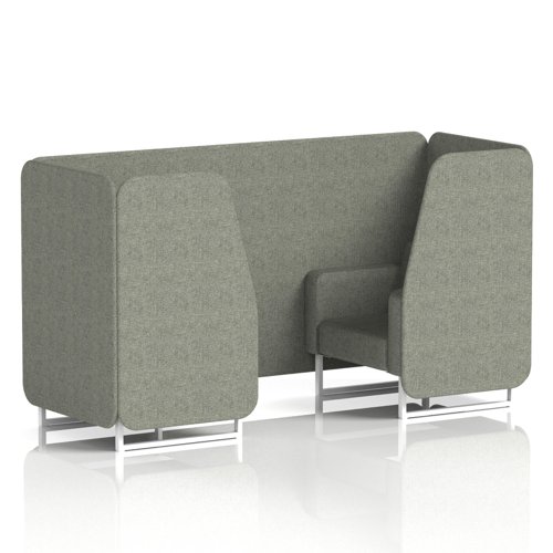 Brixworth 2 Seater Booth With White Legs In Rivet Fabric - Vitreous Panels And Sofa