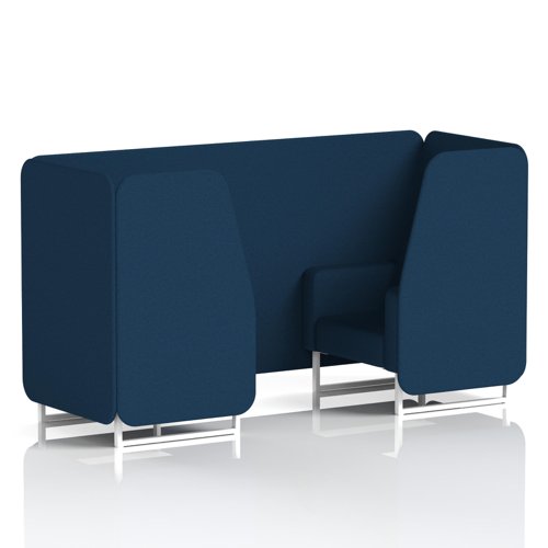 Brixworth 2 Seater Booth With White Legs In X2 Fabric - Calculus Panels And Sofa