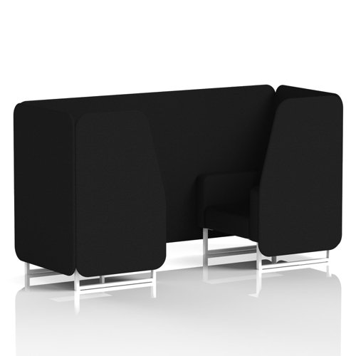 Brixworth 2 Seater Booth With White Legs In X2 Fabric - Diameter Panels And Sofa