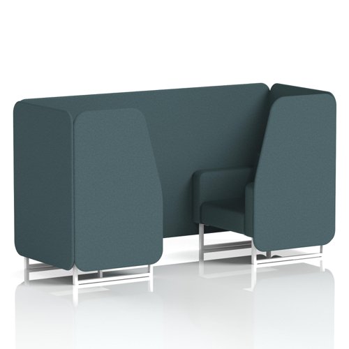 Brixworth 2 Seater Booth With White Legs In X2 Fabric - Polygon Panels And Sofa