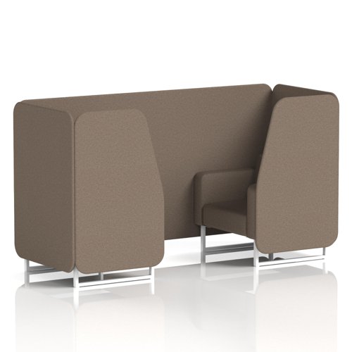 Brixworth 2 Seater Booth With White Legs In X2 Fabric - Theory Panels And Sofa