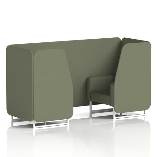 Brixworth 2 Seater Booth With White Legs In Main Line Flax Fabric - Monument Panels And Sofa