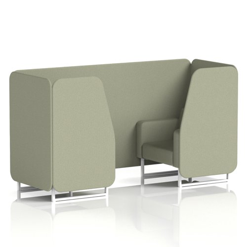 Brixworth 2 Seater Booth With White Legs In Main Line Flax Fabric - Newbury Panels And Sofa