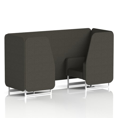 Brixworth 2 Seater Booth With White Legs In Main Line Flax Fabric - Temple Panels And Sofa