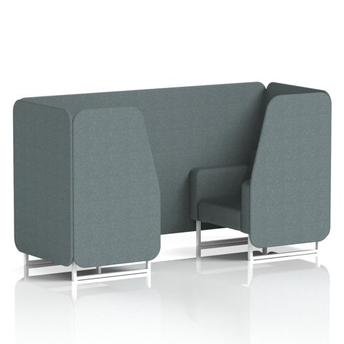 Brixworth 2 Seater Booth With White Legs In Main Line Flax Fabric - Westminster Panels And Sofa