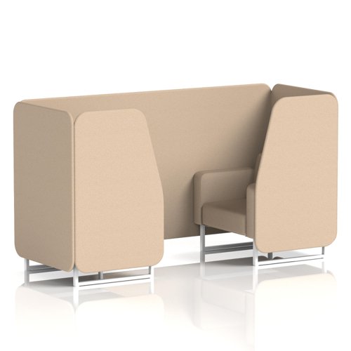 Brixworth 2 Seater Booth With White Legs In Synergy Fabric - Affix Panels And Sofa