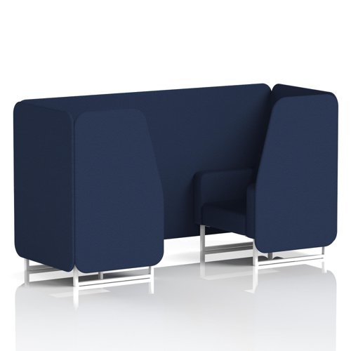 Brixworth 2 Seater Booth With White Legs In Synergy Fabric - Alike Panels And Sofa