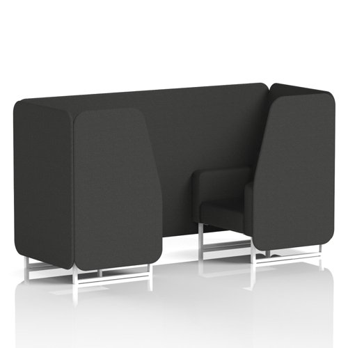 Brixworth 2 Seater Booth With White Legs In Synergy Fabric - Mix Panels And Sofa