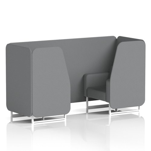 Brixworth 2 Seater Booth With White Legs In Synergy Fabric - Partner Panels And Sofa