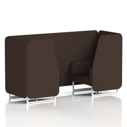 Brixworth 2 Seater Booth With White Legs In Synergy Fabric - Wed Panels And Sofa