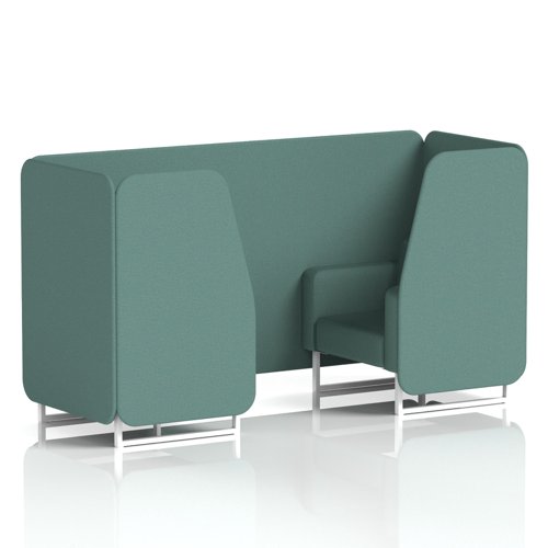 Brixworth 2 Seater Booth With White Legs In Sumi Fabric - Handa Panels And Sofa