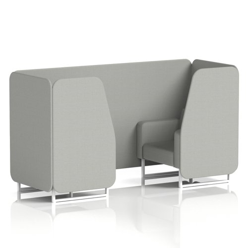 Brixworth 2 Seater Booth With White Legs In Sumi Fabric - Tokyo Panels And Sofa