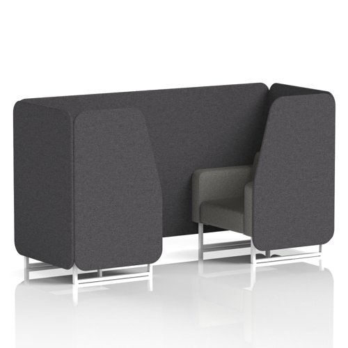 Brixworth 2 Seater Booth With White Legs In X2 Fabric - Arithmetic Panels And Number Sofa