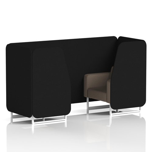 Brixworth 2 Seater Booth With White Legs In X2 Fabric - Diameter Panels And Theory Sofa