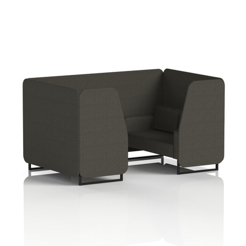 Brixworth 4 Seater Booth With Black Legs In Main Line Flax Fabric - Temple Panels And Sofa