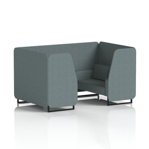 Brixworth 4 Seater Booth With Black Legs In Main Line Flax Fabric - Westminster Panels And Sofa