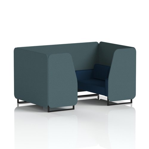 Brixworth 4 Seater Booth With Black Legs In X2 Fabric - Polygon Panels And Calculus Sofa