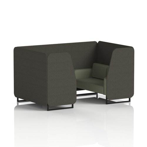 Brixworth 4 Seater Booth With Black Legs In Main Line Flax Fabric - Temple Panels And Monument Sofa