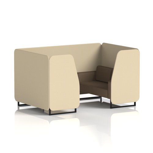 Brixworth 4 Seater Booth With Black Legs In Sumi Fabric - Zen Panels And Osaka Sofa