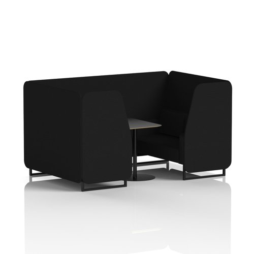 Brixworth 4 Seater Booth With Black Legs And Black Table With Black Leg In X2 Fabric - Diameter Panels And Sofa