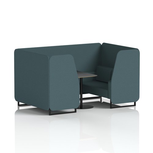 Brixworth 4 Seater Booth With Black Legs And Black Table With Black Leg In X2 Fabric - Polygon Panels And Sofa