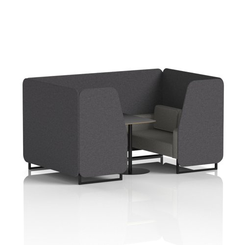 Brixworth 4 Seater Booth With Black Legs And Black Table With Black Leg In X2 Fabric - Arithmetic Panels And Number Sofa