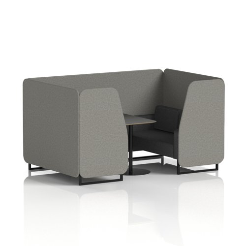Brixworth 4 Seater Booth With Black Legs And Black Table With Black Leg In X2 Fabric - Number Panels And Arithmetic Sofa