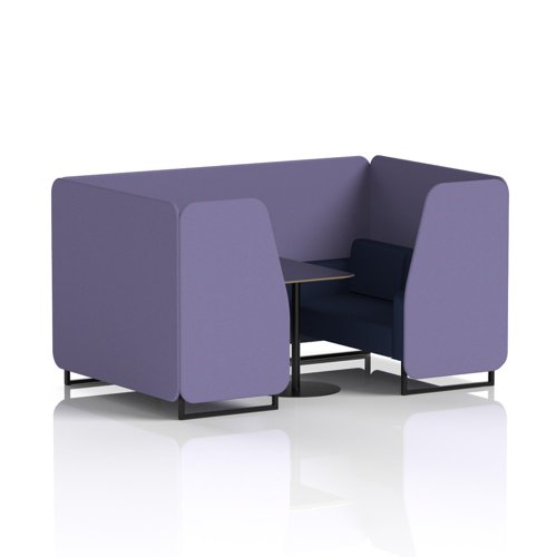 Brixworth 4 Seater Booth With Black Legs And Black Table With Black Leg In Synergy Fabric - Order Panels And Alike Sofa