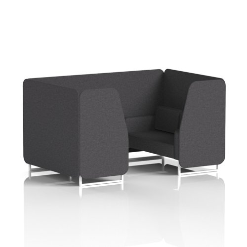 Brixworth 4 Seater Booth With White Legs In X2 Fabric - Arithmetic Panels And Sofa