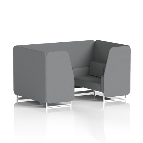 Brixworth 4 Seater Booth With White Legs In Synergy Fabric - Partner Panels And Sofa