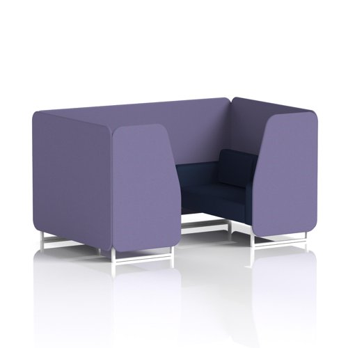 Brixworth 4 Seater Booth With White Legs In Synergy Fabric - Order Panels And Alike Sofa