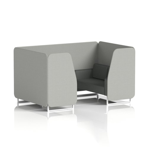 Brixworth 4 Seater Booth With White Legs In Sumi Fabric - Tokyo Panels And Kobe Sofa