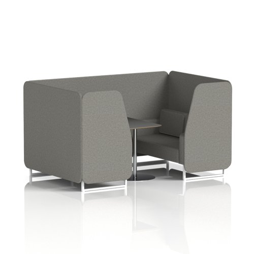 Brixworth 4 Seater Booth With White Legs And Black Table With Silver Leg In X2 Fabric - Number Panels And Sofa