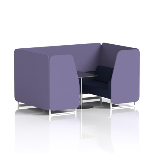 Brixworth 4 Seater Booth With White Legs And Black Table With Silver Leg In Synergy Fabric - Order Panels And Alike Sofa