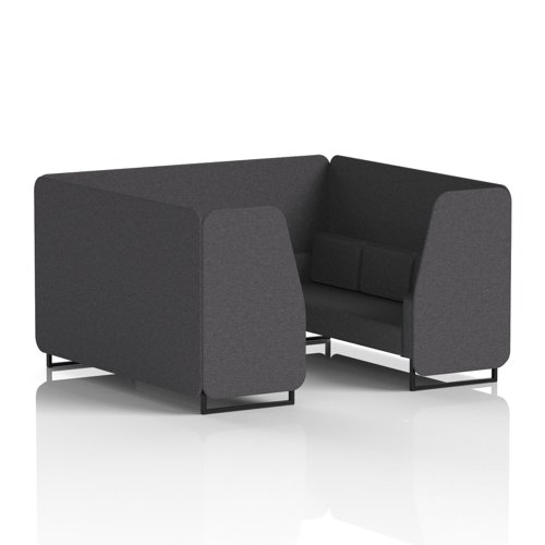 Brixworth 6 Seater Booth With Black Legs In X2 Fabric - Arithmetic Panels And Sofa
