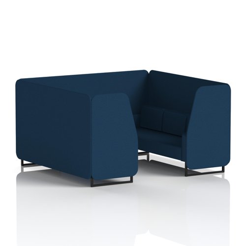Brixworth 6 Seater Booth With Black Legs In X2 Fabric - Calculus Panels And Sofa