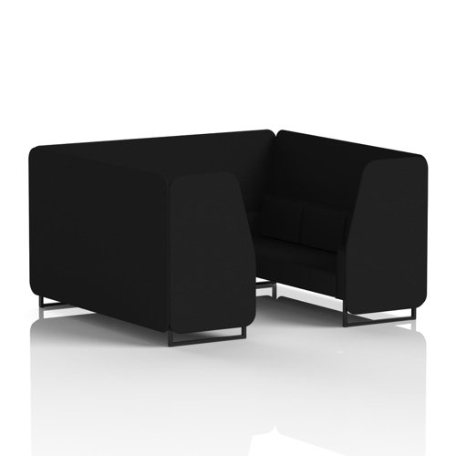 Brixworth 6 Seater Booth With Black Legs In X2 Fabric - Diameter Panels And Sofa