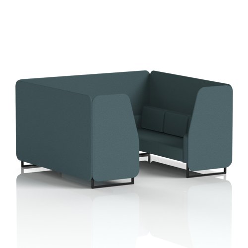Brixworth 6 Seater Booth With Black Legs In X2 Fabric - Polygon Panels And Sofa