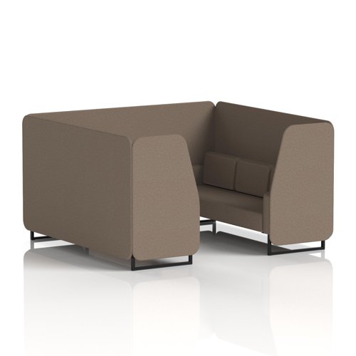 Brixworth 6 Seater Booth With Black Legs In X2 Fabric - Theory Panels And Sofa