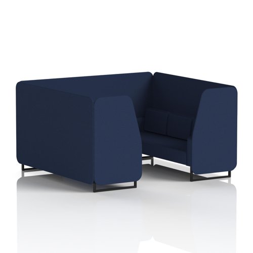 Brixworth 6 Seater Booth With Black Legs In Synergy Fabric - Alike Panels And Sofa
