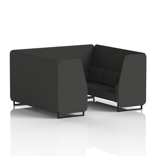 Brixworth 6 Seater Booth With Black Legs In Synergy Fabric - Mix Panels And Sofa