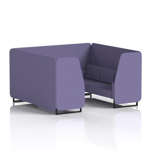 Brixworth 6 Seater Booth With Black Legs In Synergy Fabric - Order Panels And Sofa
