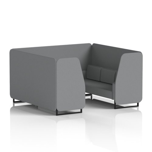 Brixworth 6 Seater Booth With Black Legs In Synergy Fabric - Partner Panels And Sofa