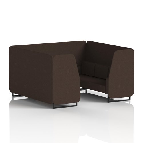 Brixworth 6 Seater Booth With Black Legs In Synergy Fabric - Wed Panels And Sofa