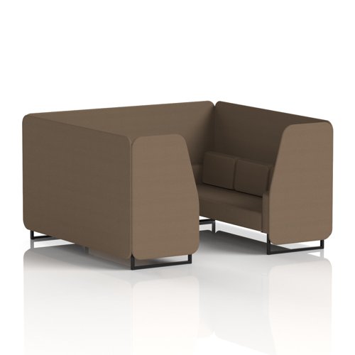 Brixworth 6 Seater Booth With Black Legs In Sumi Fabric - Osaka Panels And Sofa