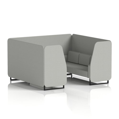 Brixworth 6 Seater Booth With Black Legs In Sumi Fabric - Tokyo Panels And Sofa