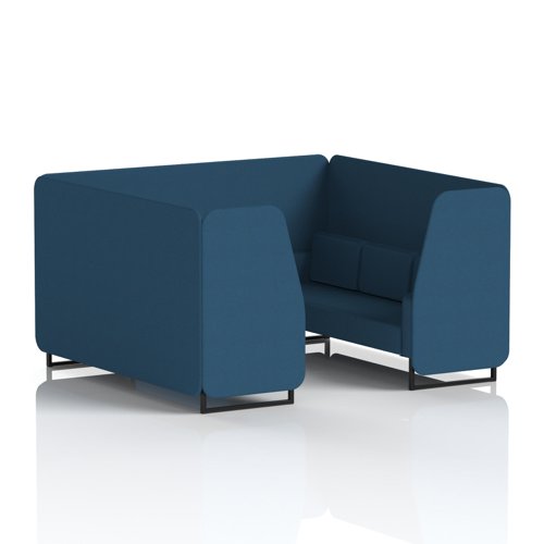 Brixworth 6 Seater Booth With Black Legs In Sumi Fabric - Uto Panels And Sofa