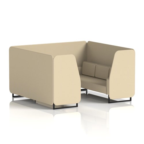 Brixworth 6 Seater Booth With Black Legs In Sumi Fabric - Zen Panels And Sofa