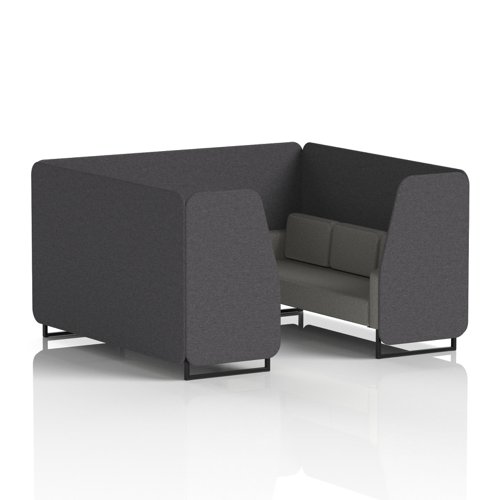 Brixworth 6 Seater Booth With Black Legs In X2 Fabric - Arithmetic Panels And Number Sofa